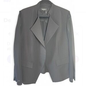 DKNY Women's BLACK SHEER SLEEVE SUIT BLAZER